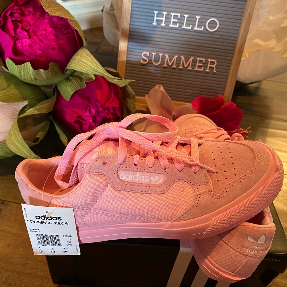 Women’s Pink Adidas Continental Vulc Shoes~New